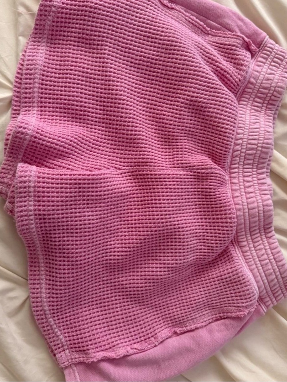 Aeire Pink Waffle Knit Shorts